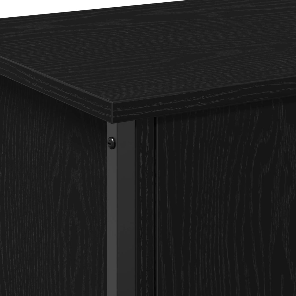 TV Stand in Rovere Nero Rovere Nero Truciolato, Metallo