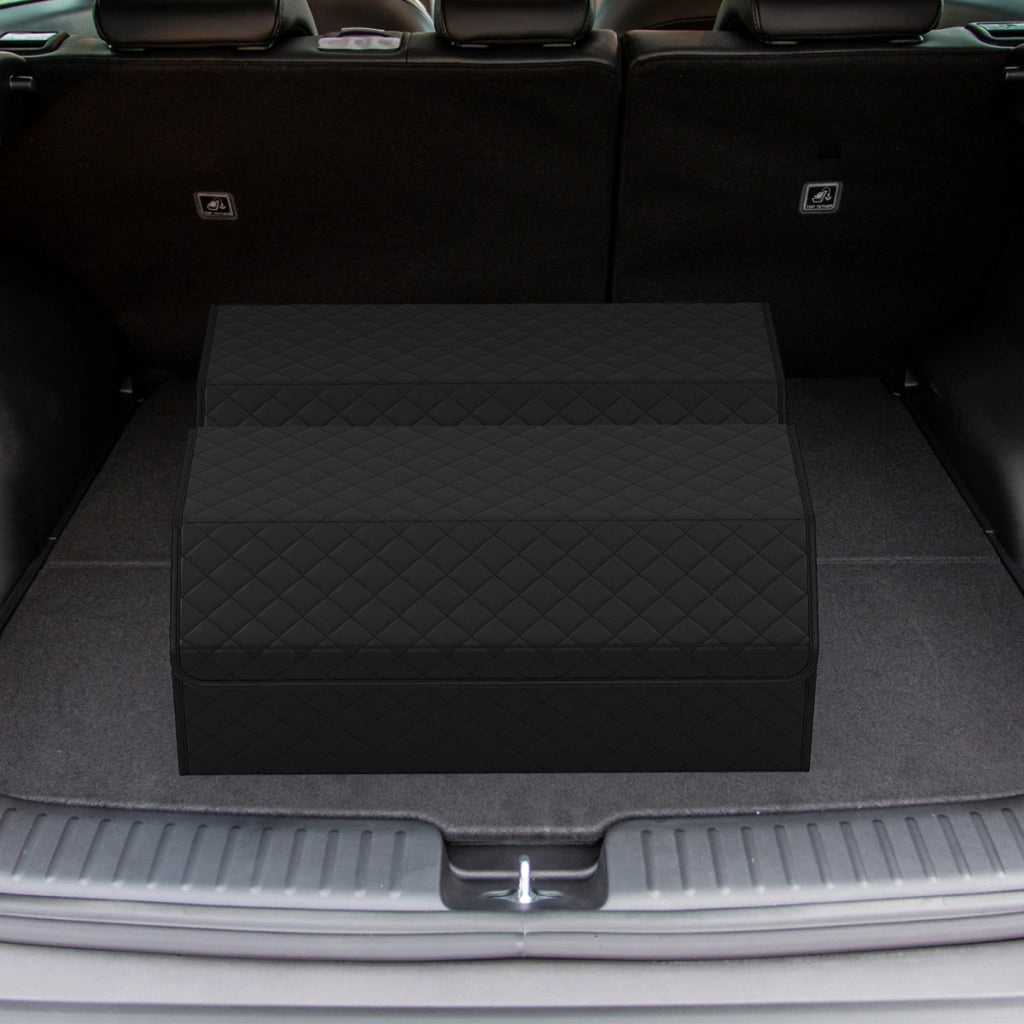 Scatola contenitore pieghevole con divisorio rimovibile per SUV, Organizzatore per baule auto con casa Nero-Accessori per veicoli