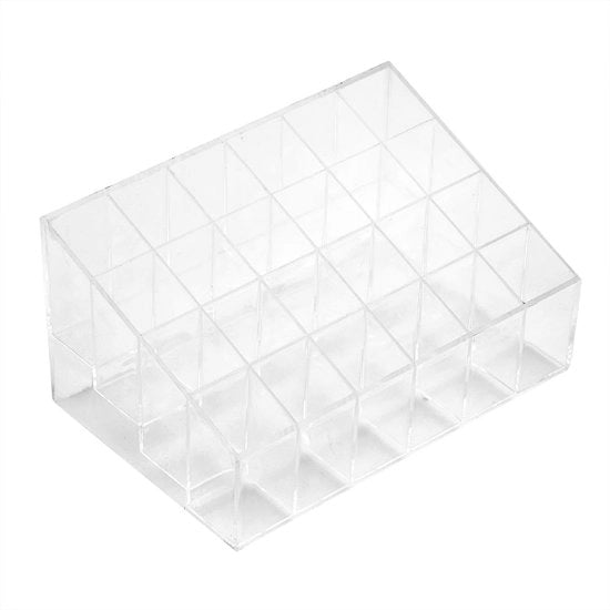 Organizzatore per matite da labbra - 24 reti - Display rotativo - Otre per smalti - Materiale in plastica duraturo - Adatto per uso domestico e salotto - Organizzatore per trucco