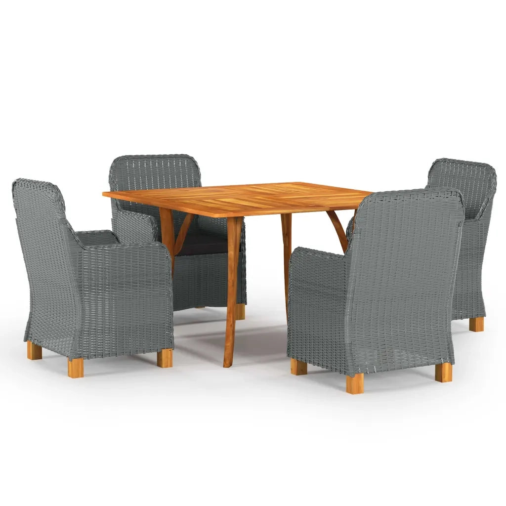 Set Mobili da Pranzo per Giardino 5 pz Grigio Chiaro cod mxl 40345