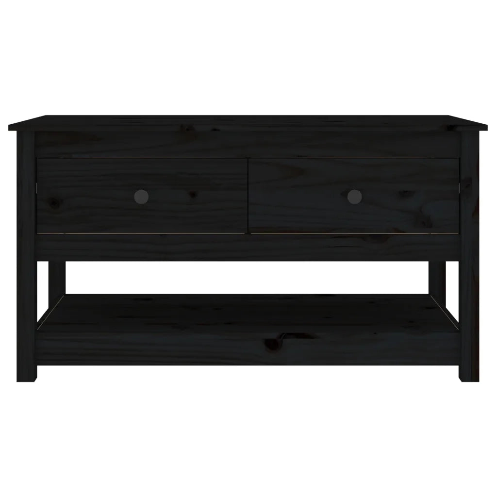 Tavolino da Salotto Nero 102x49x55 cm in Legno Massello di Pino cod mxl 27128