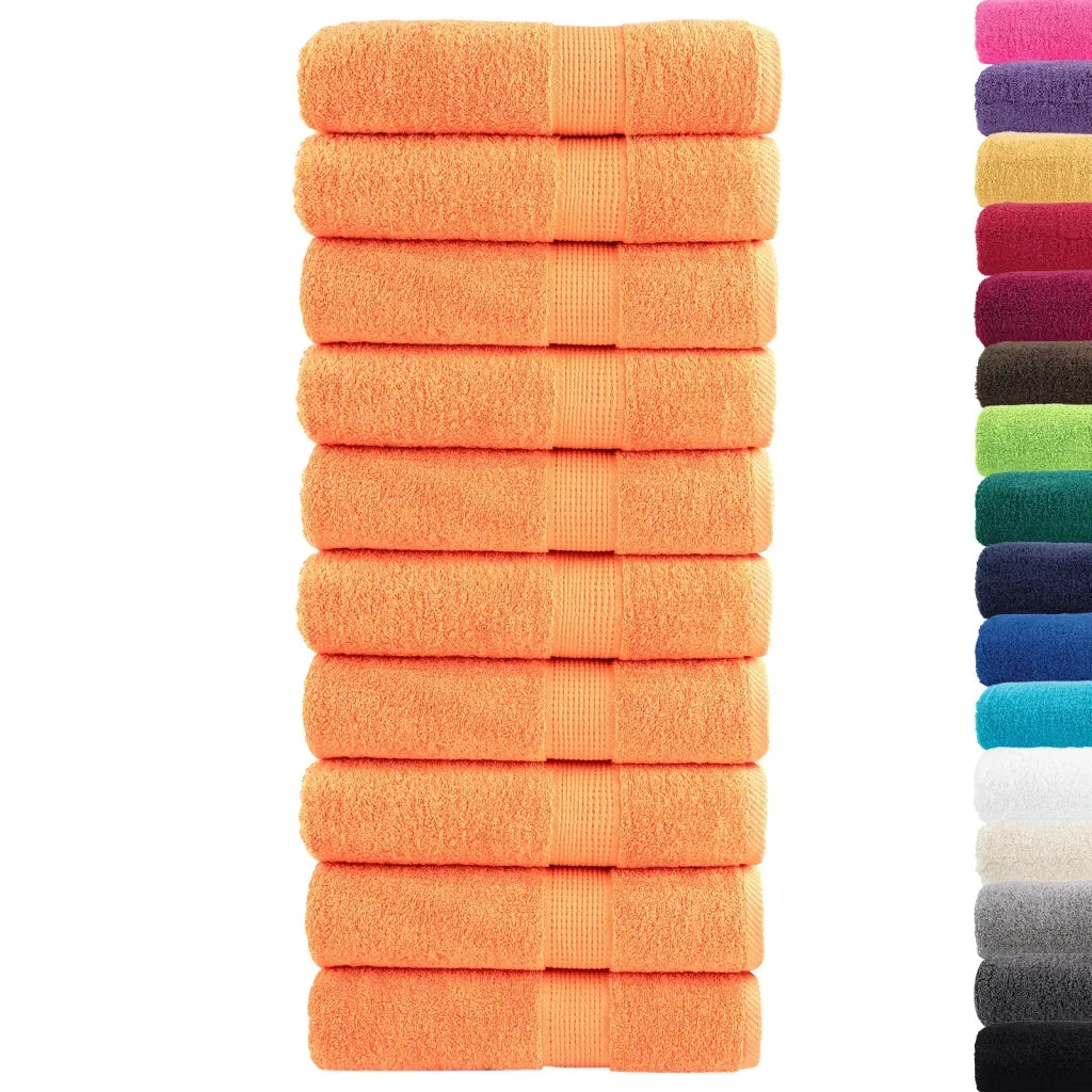 Asciugamani da Bagno SOLUND 10 pz Verdi 100x150cm 600 g/mÂ²
