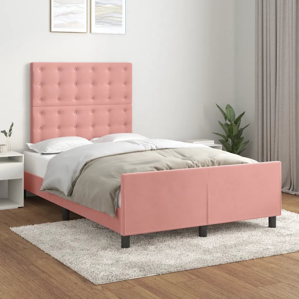 Giroletto senza Materasso Rosa 120x190 cm Velluto 3270607