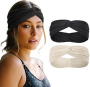 Banda sportiva per capelli - Larghezza elastica antiscivolo - Banda capelliera boho soft - Adatta per yoga e allenamento - Mantieni i capelli ordinati e comodi - Banda capelliera per sport