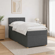 Letto box spring con materasso Grigio Scuro 90 x 190 cm Tessuto 3452318