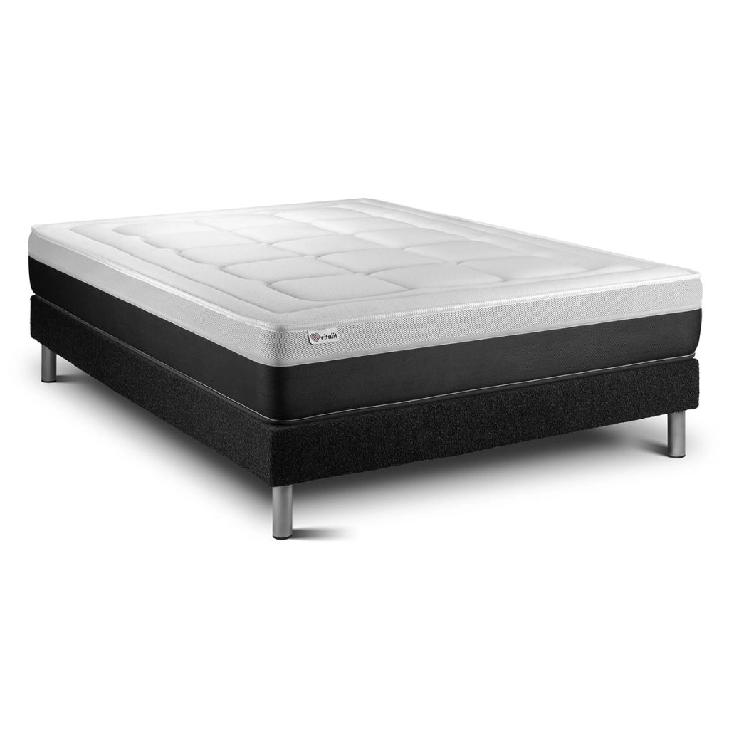 Letto con materasso FORM 150 x 190 cm Rete Kit Nero