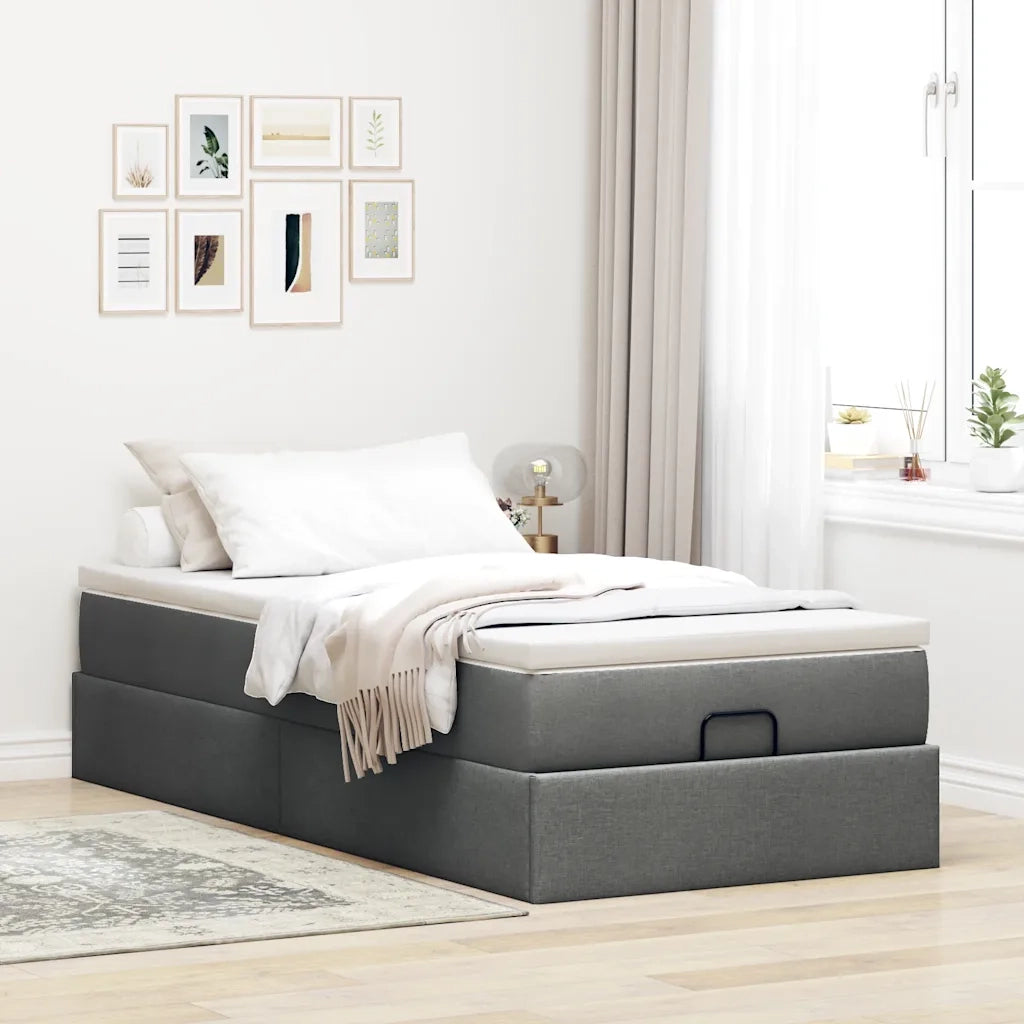 Struttura Letto Pouf con Materasso 90x200 cm in Tessuto 3311079