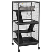 Gabbia per Porcellini d'India e Cincill¨¤ ¨C Xylo ¨C 3 Piani con Ruote e Vassoio Rimovibile, Grigio