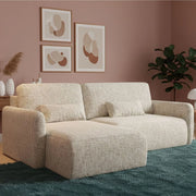 Pagno, Divano Letto con Penisola Contenitore, 207x148 cm Beige