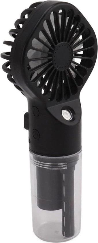 Ventilatore portatile con nebbia acquatica - 4 marce - Rabbocco acqua per acquisto (Nero)