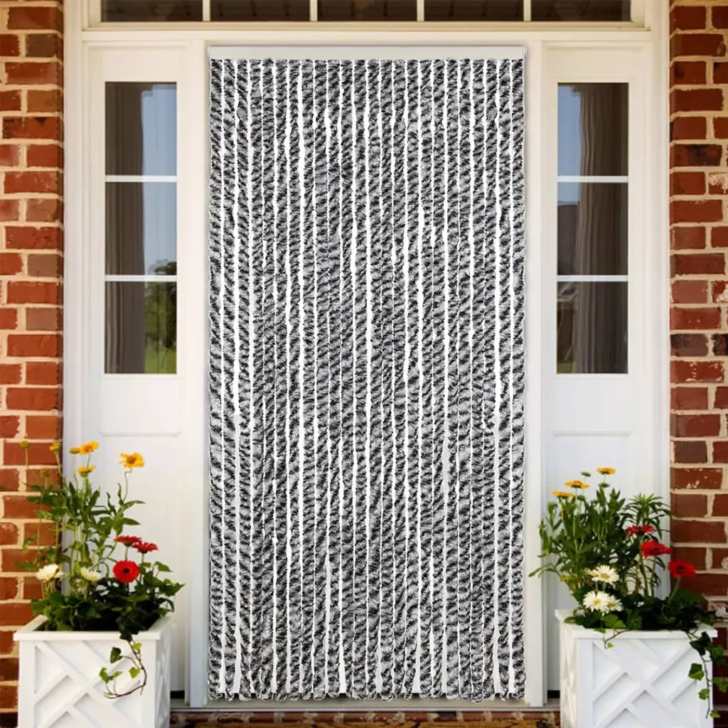 Tenda Antimosche Grigia Nera e Bianca 100x220 cm in Ciniglia CFW5608484