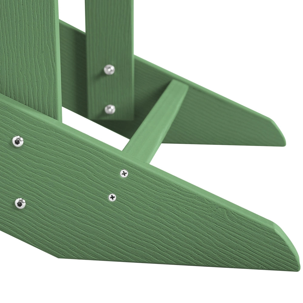 Sedia da giardino in legno di plastica verde con poggiapiedi resistente agli agenti atmosferici in stile moderno