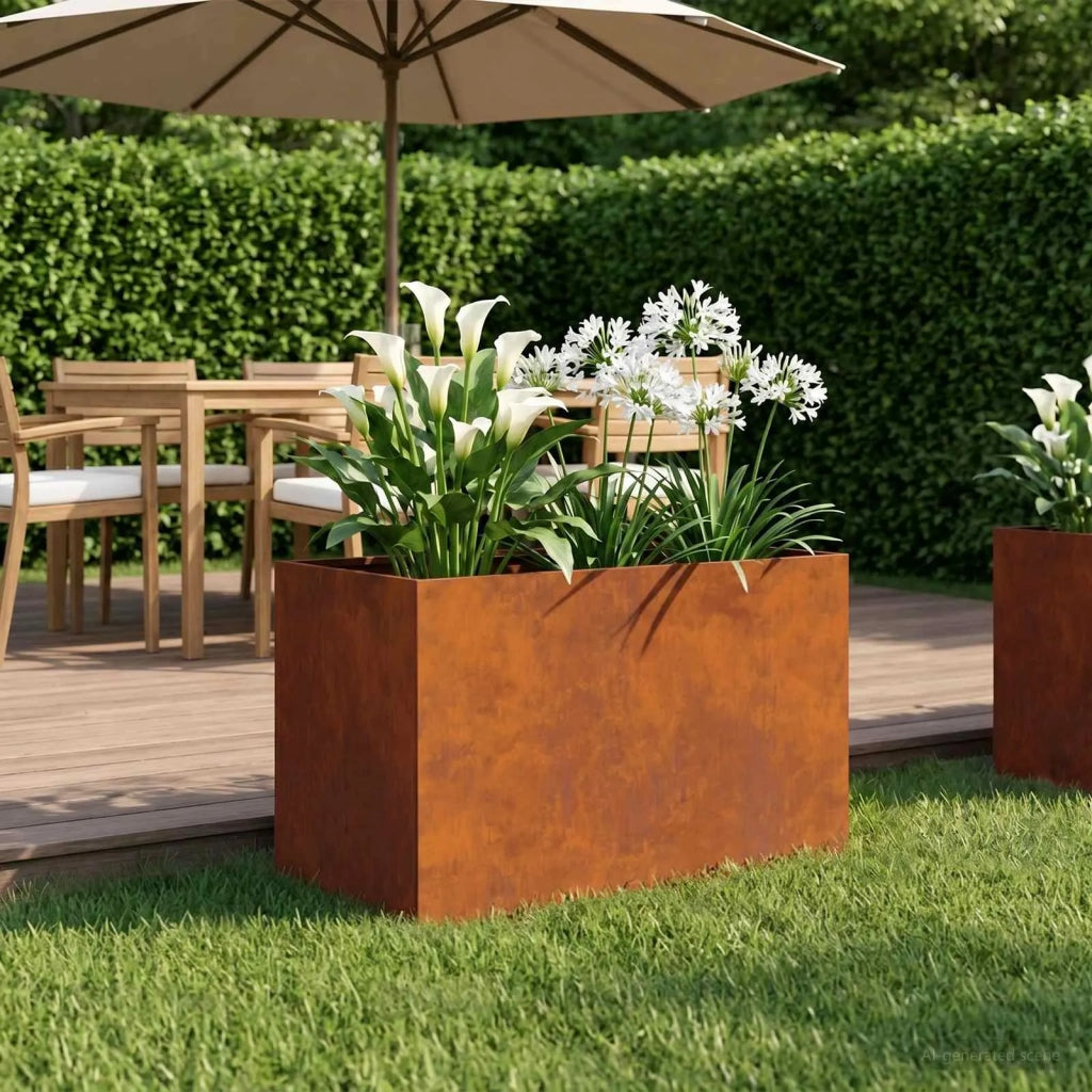Vaso da giardino Ruggine 60 x 40 x 40 cm Acciaio Corten 8005692