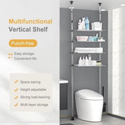 Pannello di stoccaggio espandibile sopra il water per organizzatore bagno - plafond - supporto per oggetti - nero - piccoli spazi lavatrice