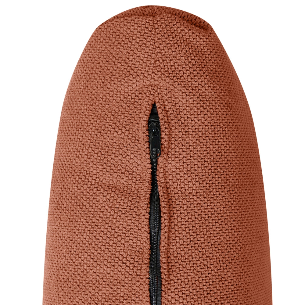 Divano Letto 3 Posti in Tessuto Arancione con Gambe in Legno Imbottitura in Schiuma Schienale Diviso e Imbottitura Biscuit Idrorepellente