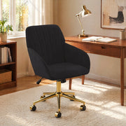 SEDIA girevole regolabile 50-59 cm in velluto nero