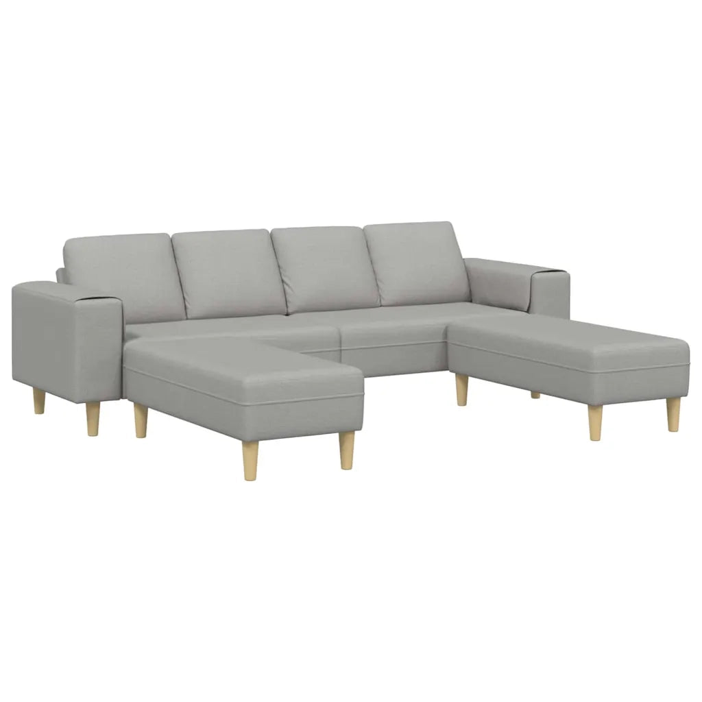 Set di divani 3 pcs Grigio nuvola Tessuto