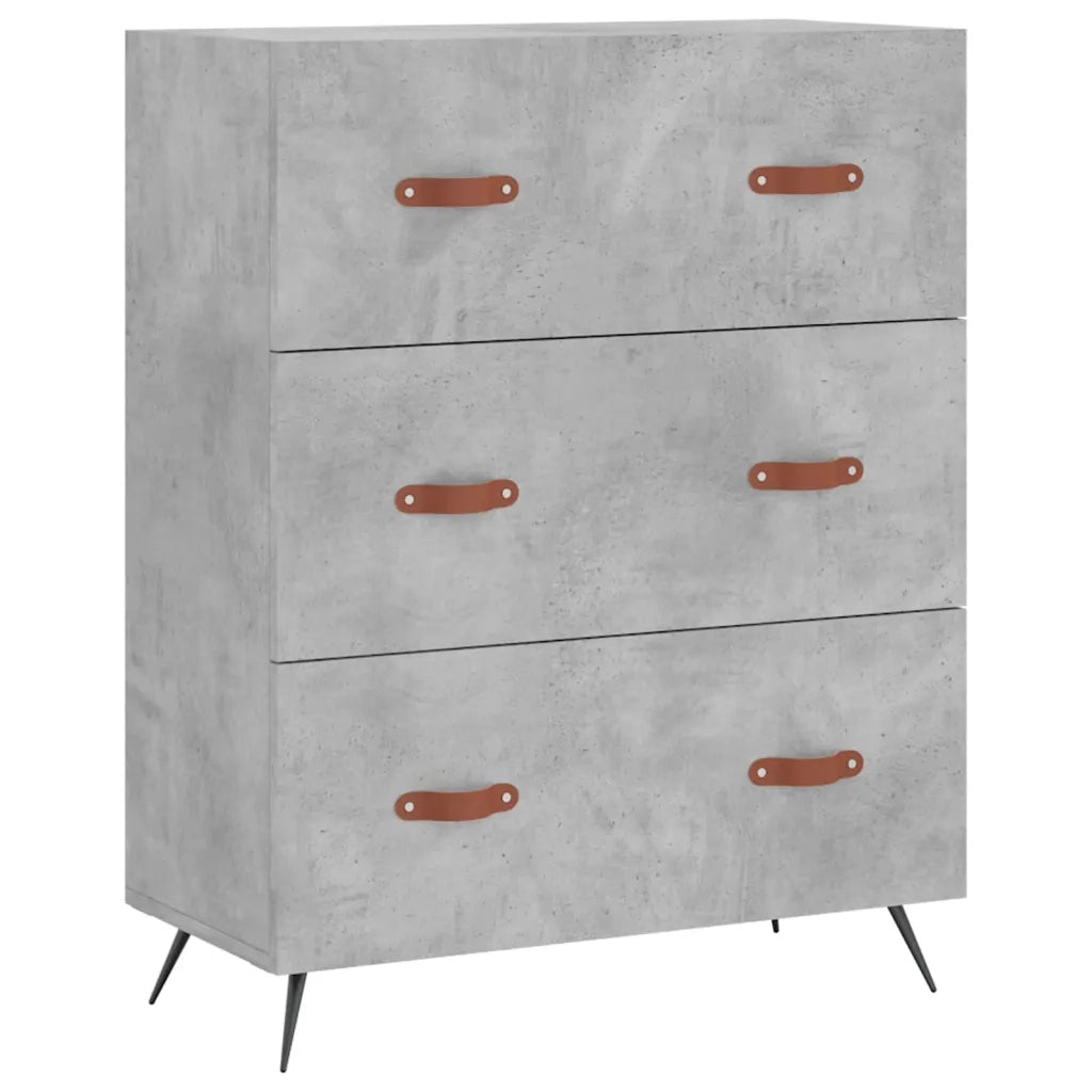 Credenza-Buffet-Armadio da cucina Grigio Cemento 69,5x34x180 cm in Legno Multistrato 823296