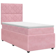 Letto box spring con materasso Rosa 90 x 200 cm Velluto 3454540