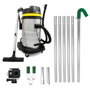 Kit grondaie: aspiratore 60L + aste 7,2m + telecamera 4K | Pulizia facile