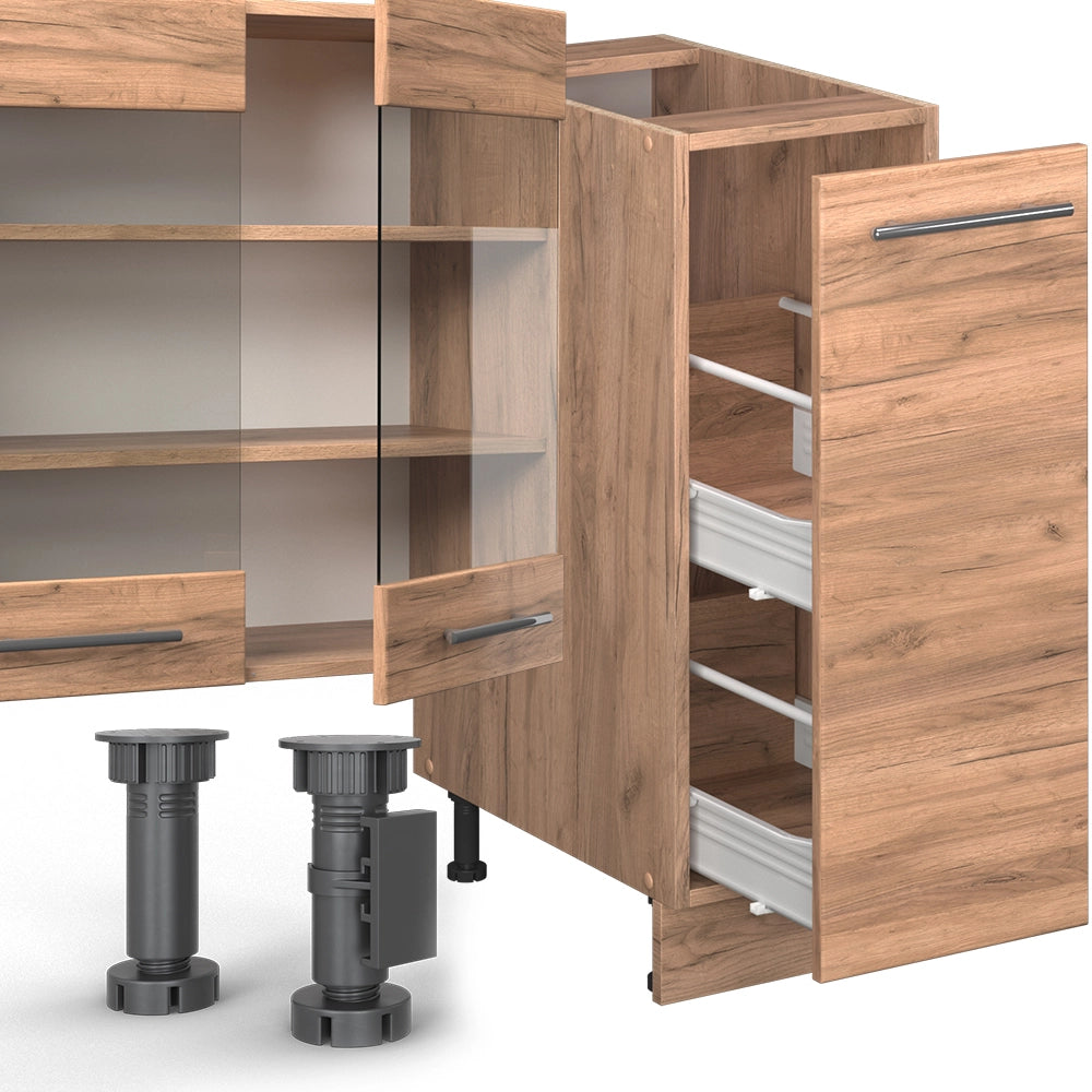 Cucina componibile Fame-Line Rovere dorato/Rovere dorato 280 cm, PL Rovere Vicco