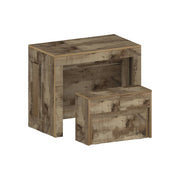 Set tavolo e sedie Badesi, Composizione multiuso, Set con consolle e 1 panca allungabili, 100% Made in Italy, 66x25h45 cm, Acero