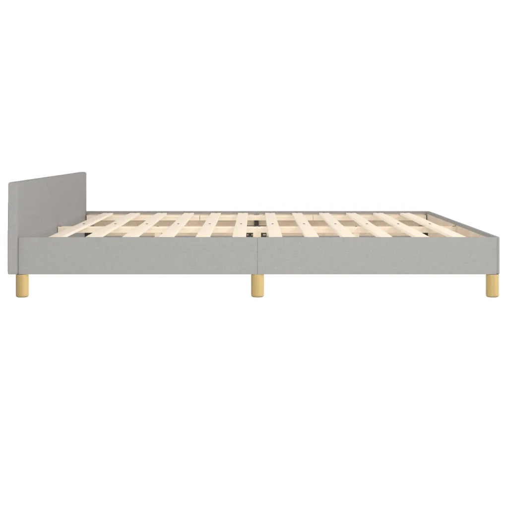 Giroletto con Testiera Grigio Chiaro 200x200 cm in Tessuto cod mxl 51684
