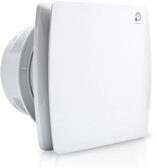 Ventilatore per bagno Ø100 mm Silenzioso con sensore di umidità e timer bianco