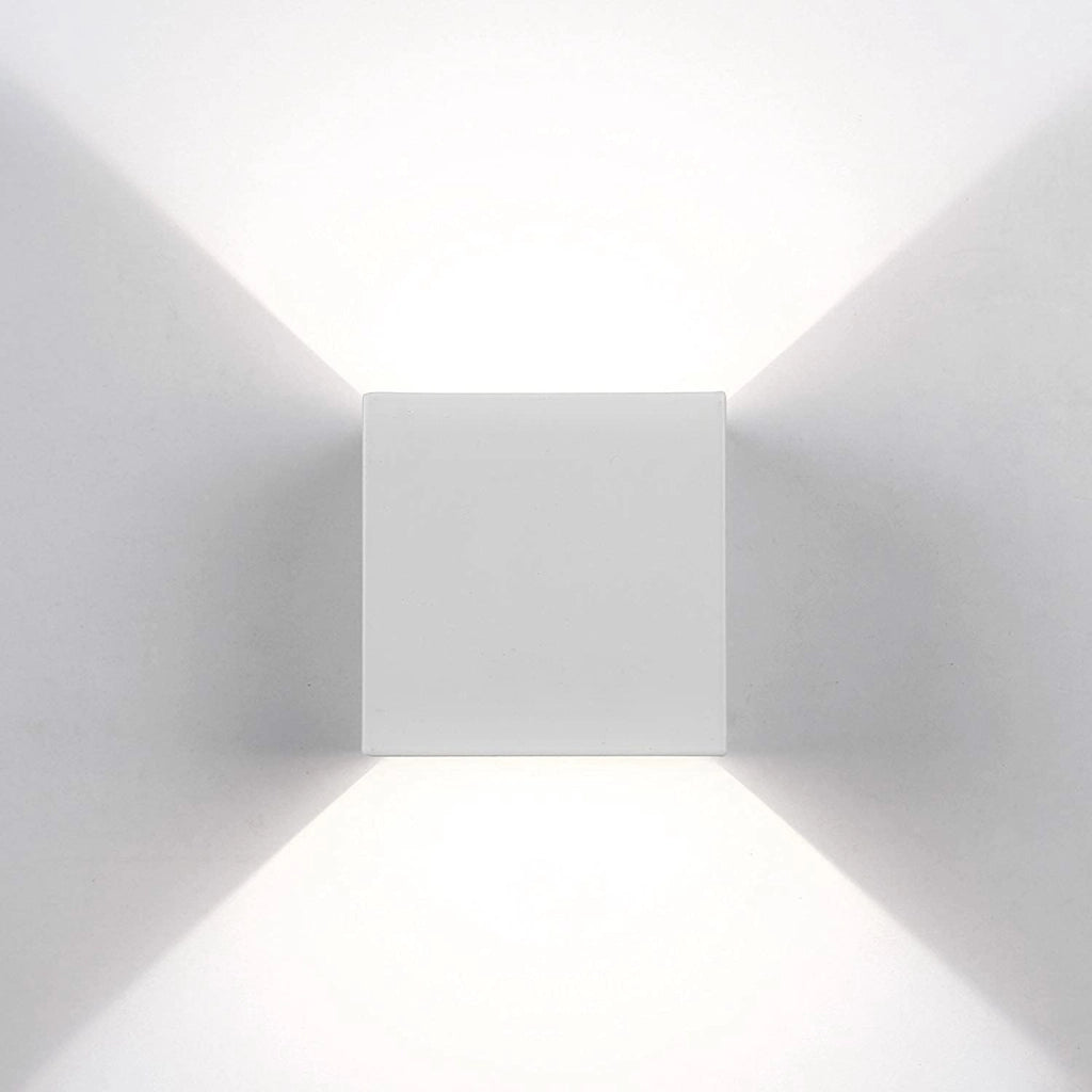 Applique LED cubo bianca da parete 12W IP65 – Luce calda, naturale o fredda – Up & down per esterno Colore della luce: Luce fredda