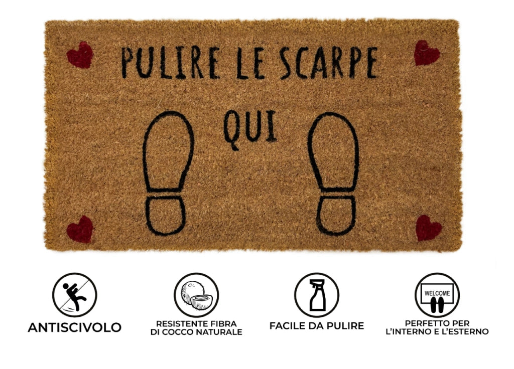 Zerbino Entrata Ingresso Casa Antiscivolo Cocco Allegro Pulisci Scarpe
