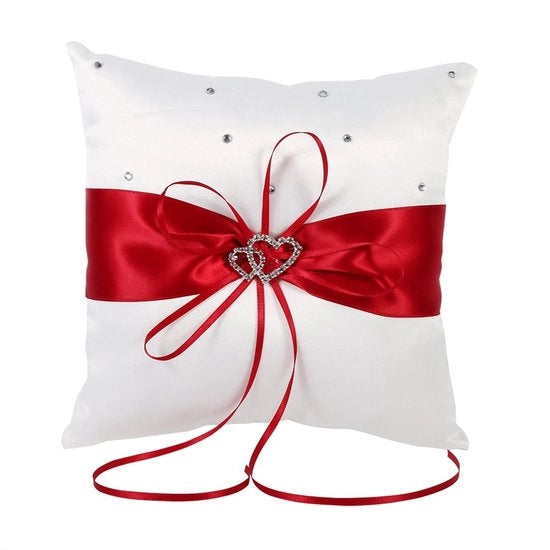 Cuscino di Luce per Matrimonio - Cuscino per Festa di Sposa con Tessuto a Punto - Decorazione per Casa - 20x20 cm - Ornamento Elegante - Cuscino per Anello di Fidanzamento