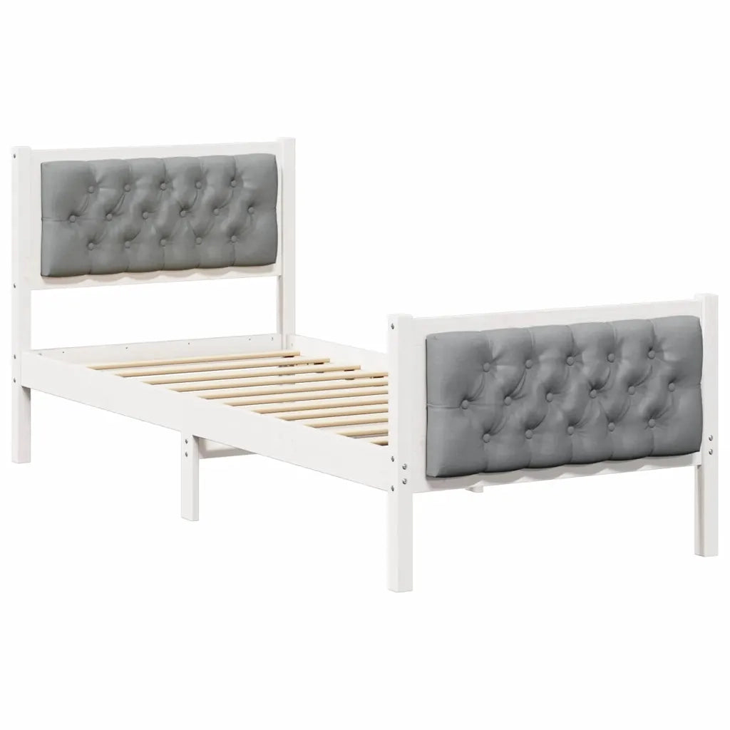 Struttura del letto Grigio chiaro 80 x 200 cm Pino massello
