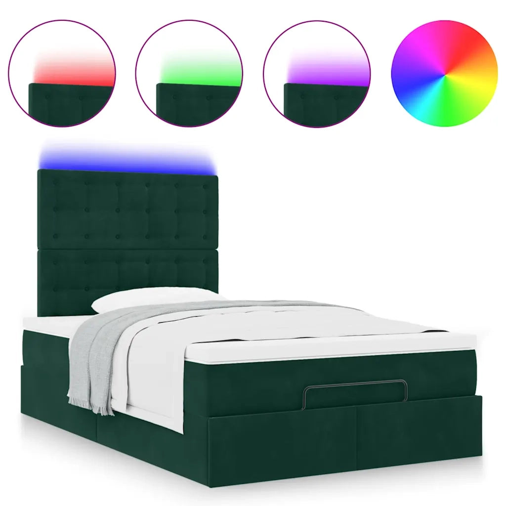 Struttura Letto Pouf con Materassi 120x190 cm Velluto