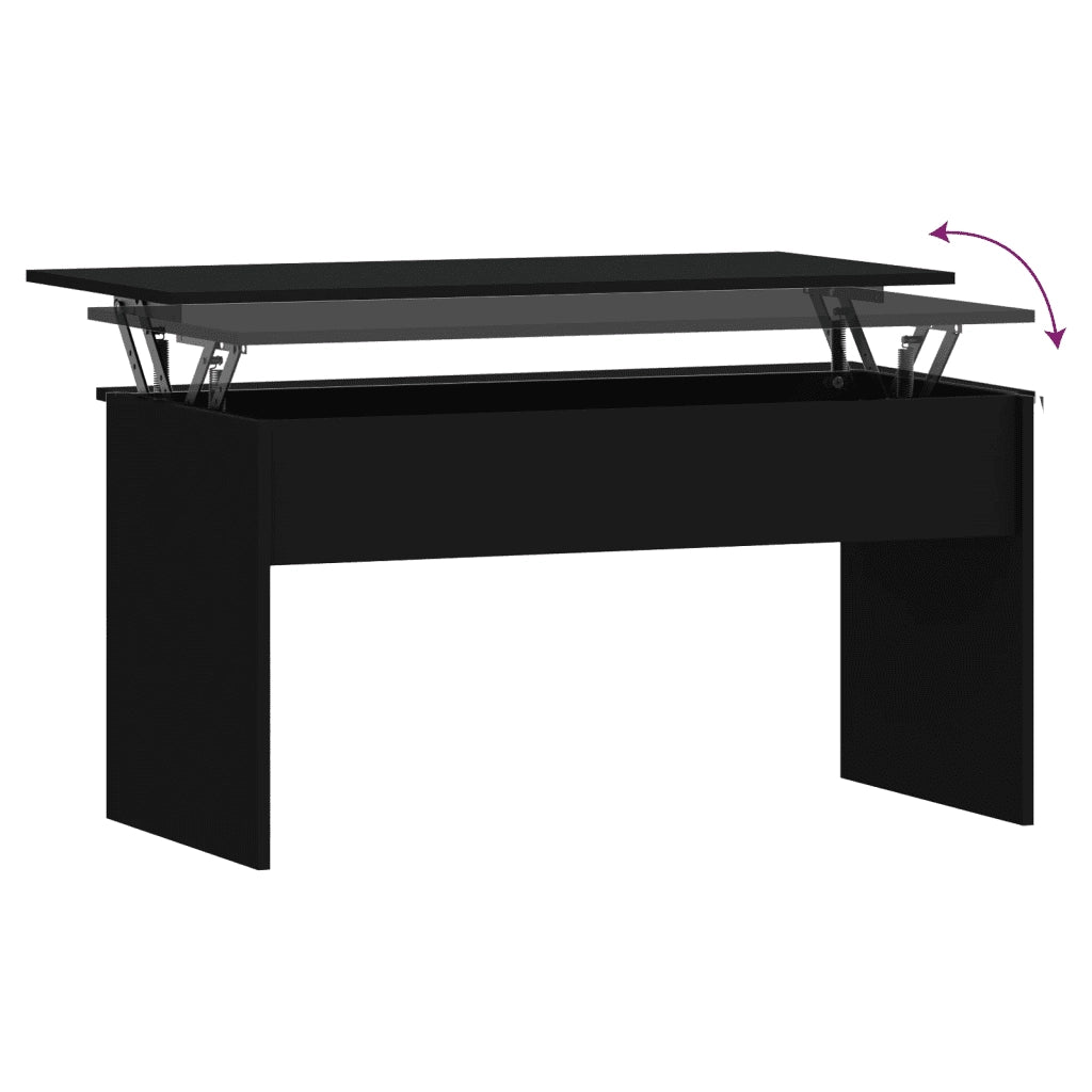 Tavolino da Salotto Nero 102x50,5x52,5 cm in Legno Multistrato 809630