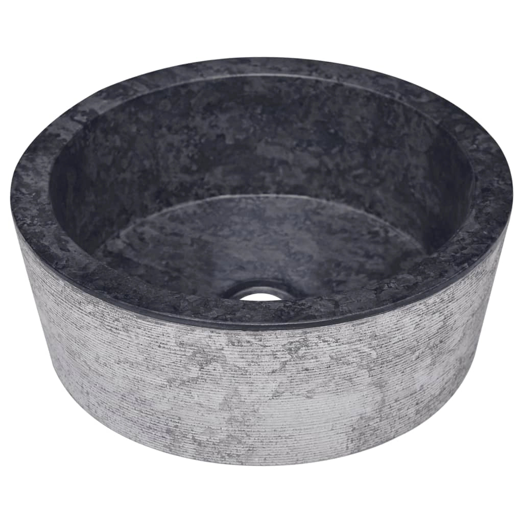 Lavandino da bagno lavabo da appoggio lavabo da WC lavabo da bagno lavabo da interno diametro 40 cm marmo nero 02_0002822