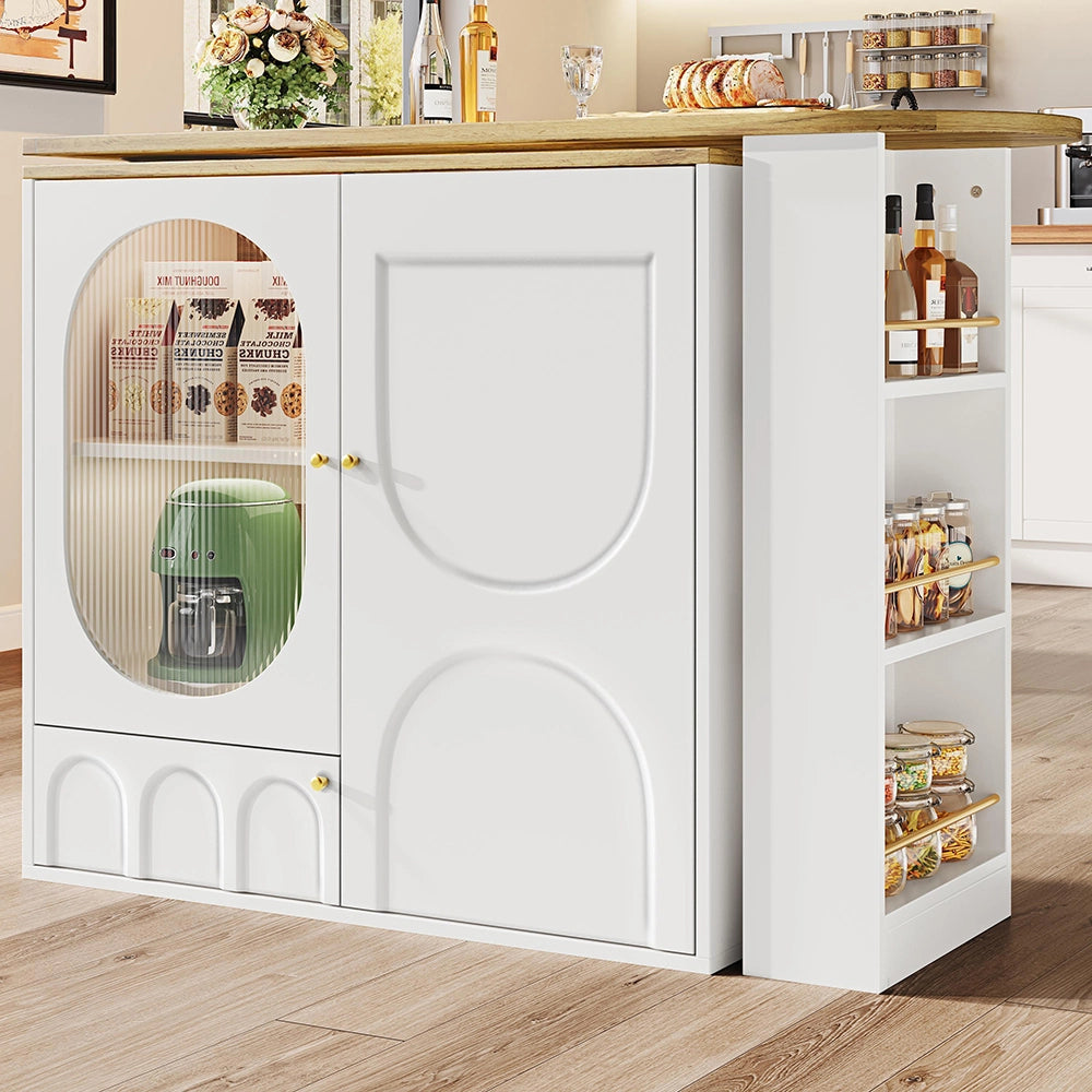 Tavolo bar rotante 360° - Xylo - con ripiano bianco/nero 138x39x102cm