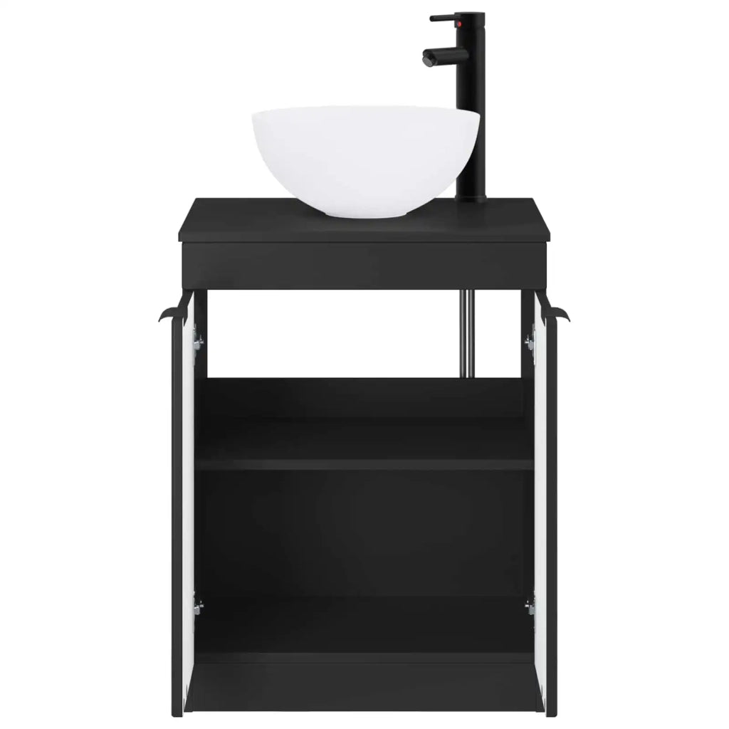 Set di mobili per il bagno Nero Legno ingegnerizzato 3404205