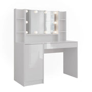Vicco Tavolo da toeletta Bianco/bianco lucido 119.8 cm 4 parti