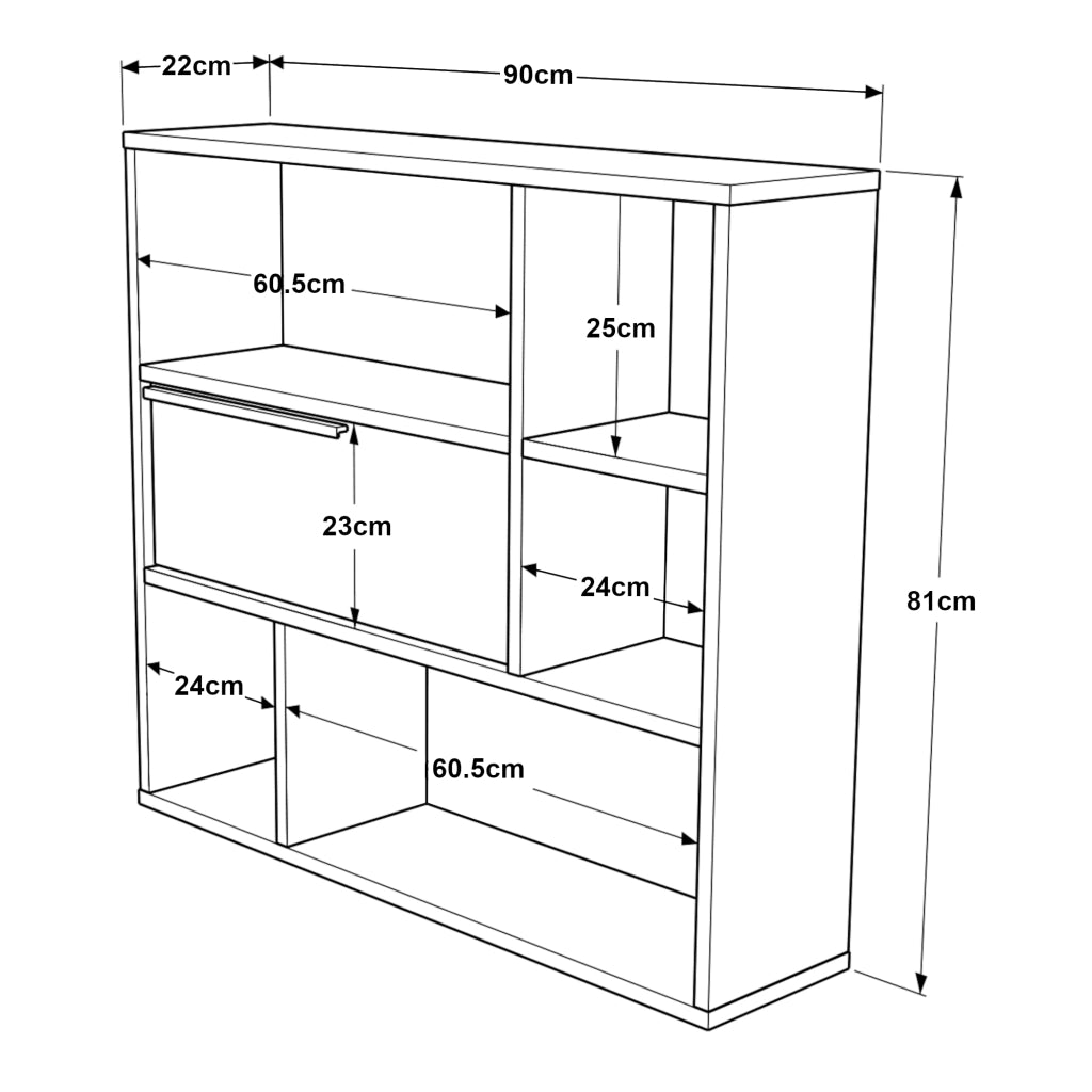 Scaffale da Parete Vesanto 90 x 22 x 81 cm - Bianco [en.casa]
