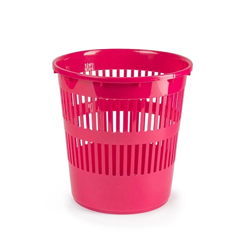 Trade Shop - Pattumiera Tonda Cestino In Plastica 11.3lt 27.5x27.5x28cm In Vari Colori 11962 -