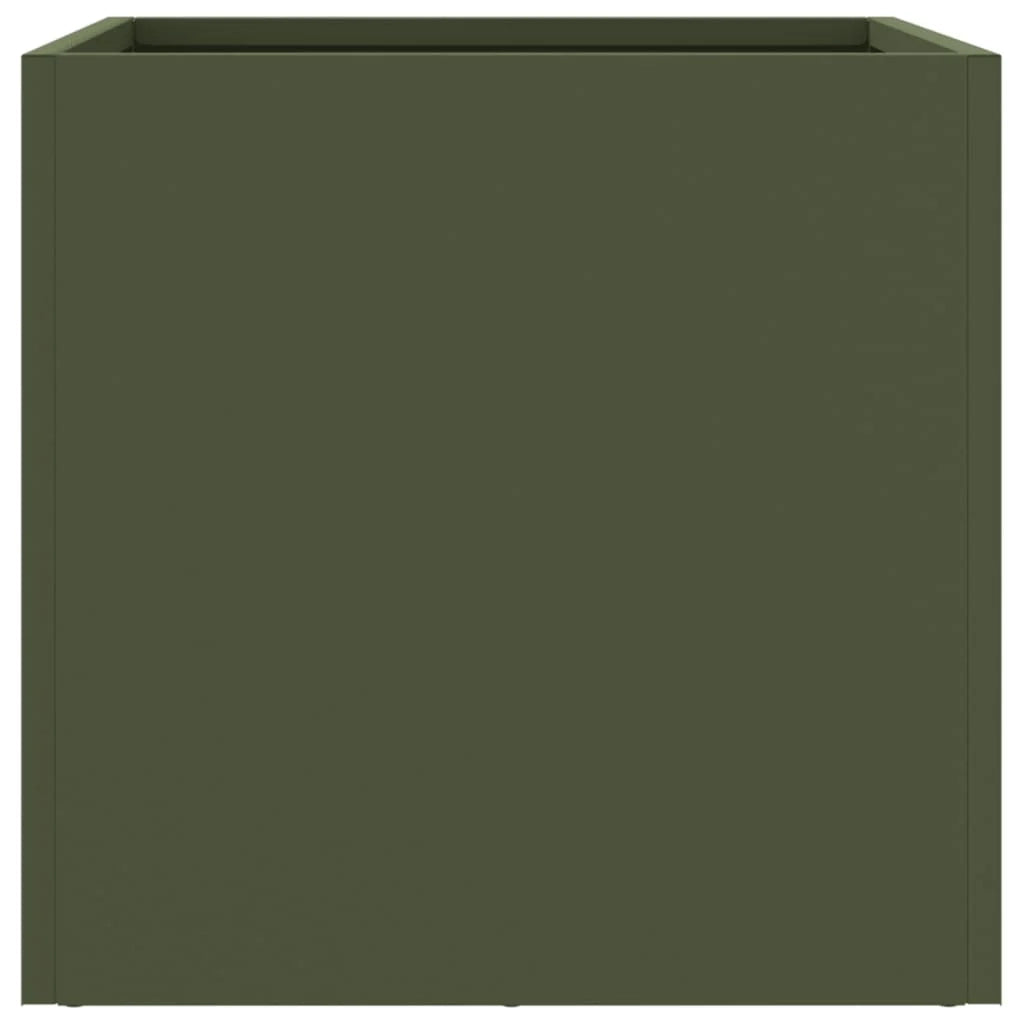 Fioriera rialzata per piante fiori giardino terrazze set da 2 verde oliva 32 x 30 x 29 cm acciaio verde 02_0039080