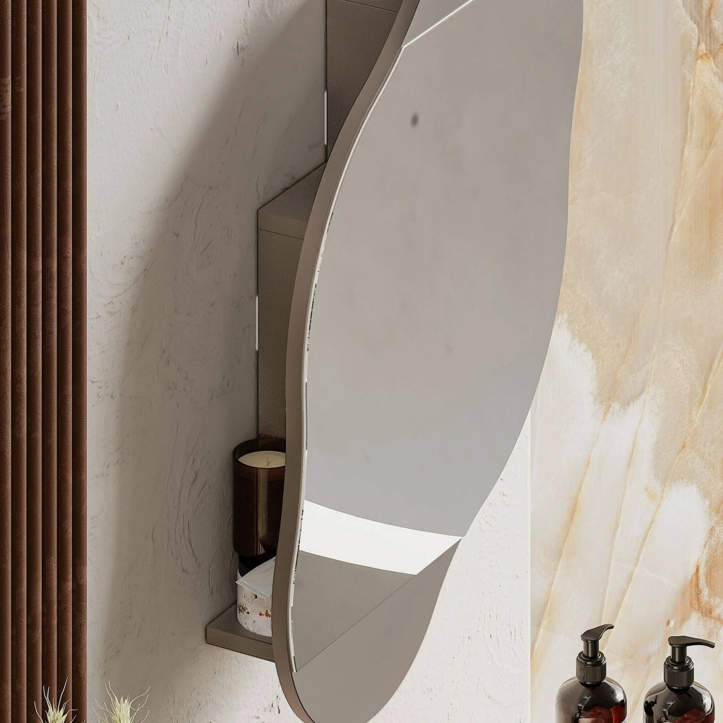 Asterisco, Specchio Materiale Struttura in Vetro, 60x75h cm Beige