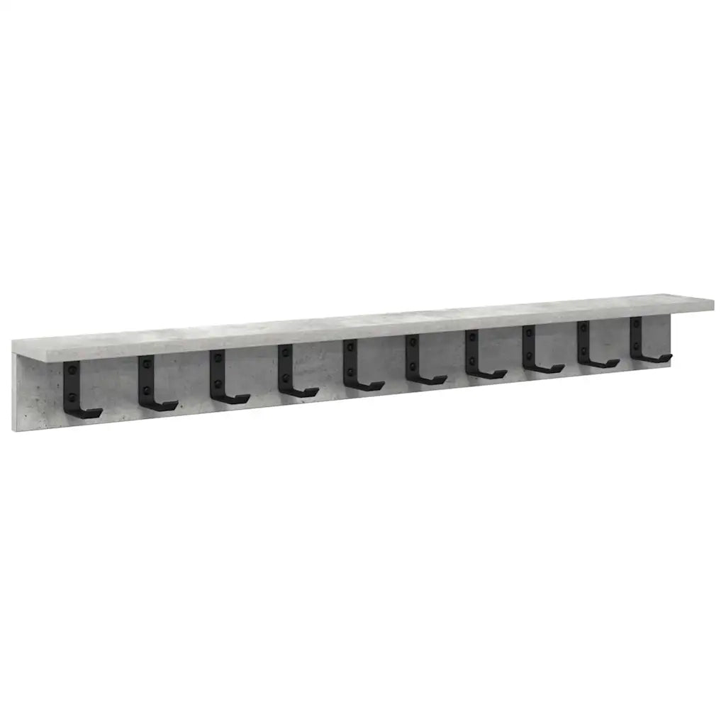 Appendiabiti a muro Grigio cemento 100 x 10,5 x 10,5 cm 874374