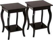 Comodino, Comodino da Divano a 2Livelli, Tavolino per la Camera da Letto, Capacità di peso di 17 kg, 40 x 40 x 60 cm (2, caffè)