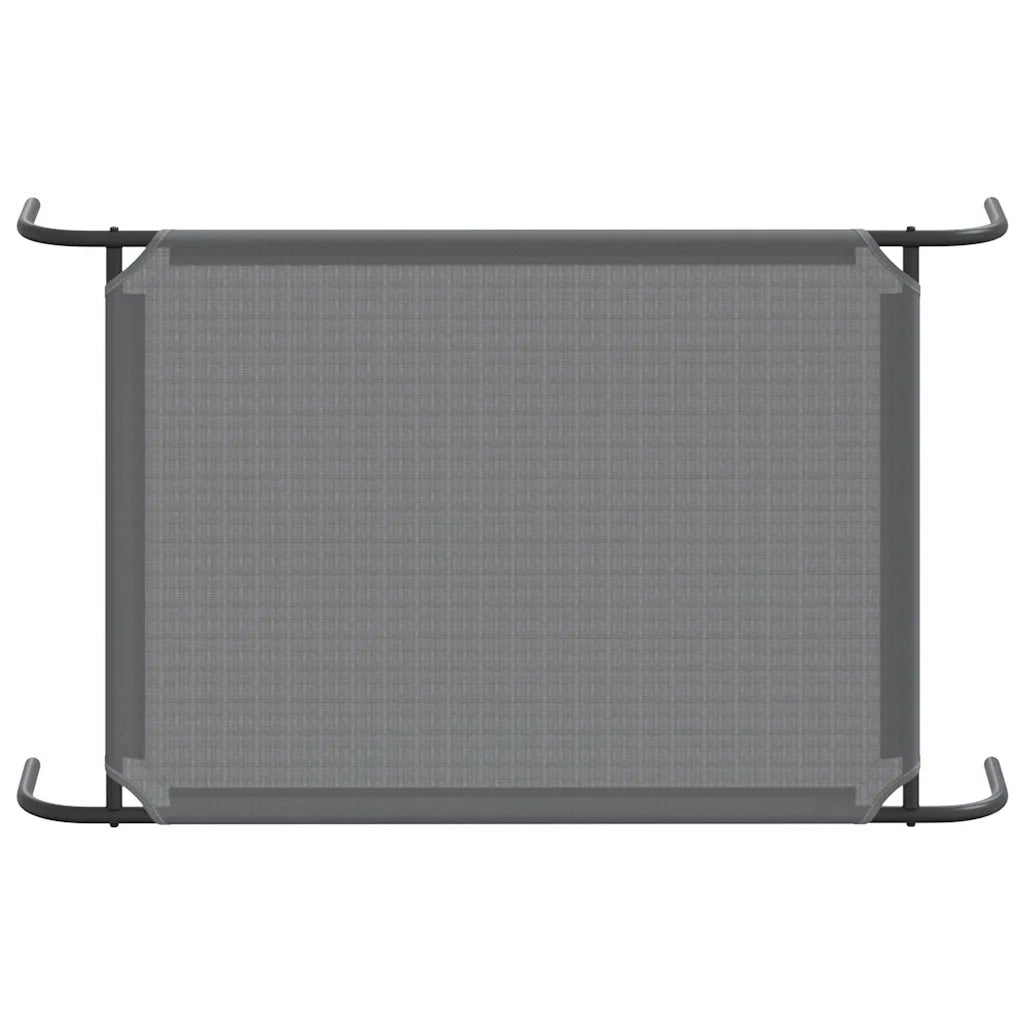 Cuccia per Cani Rialzata Grigia 110x65x20cm Textilene e Acciaio