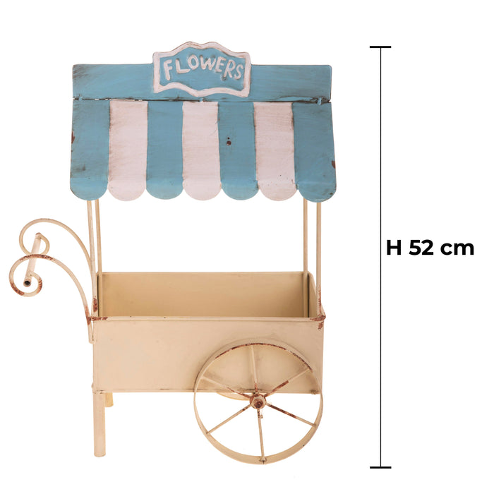 Carrettino 34x18xH52 cm con Contenitore e Tettuccio