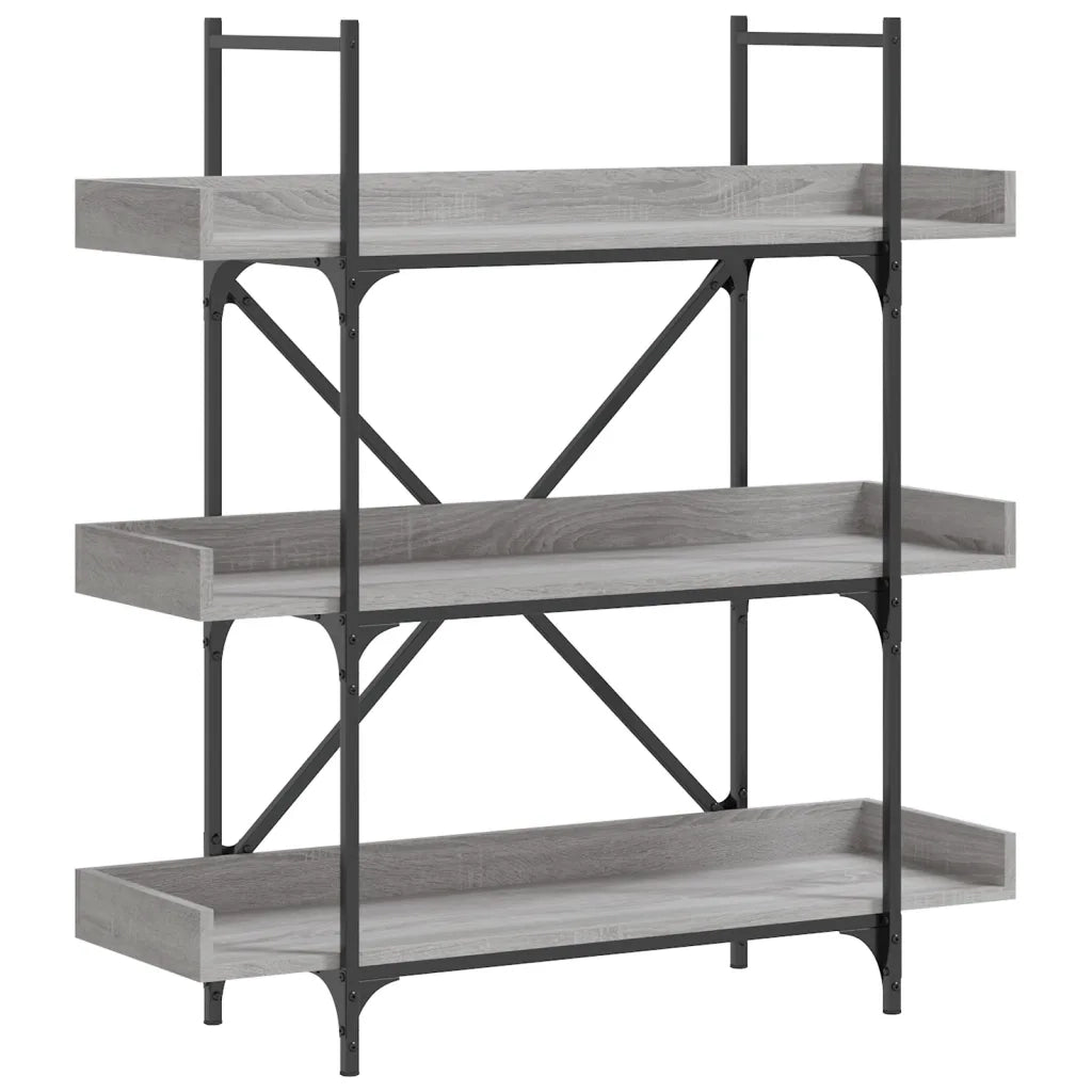 Libreria 3 Ripiani Grigio Sonoma 100x33x108,5 Legno Multistratocod mxl 134400