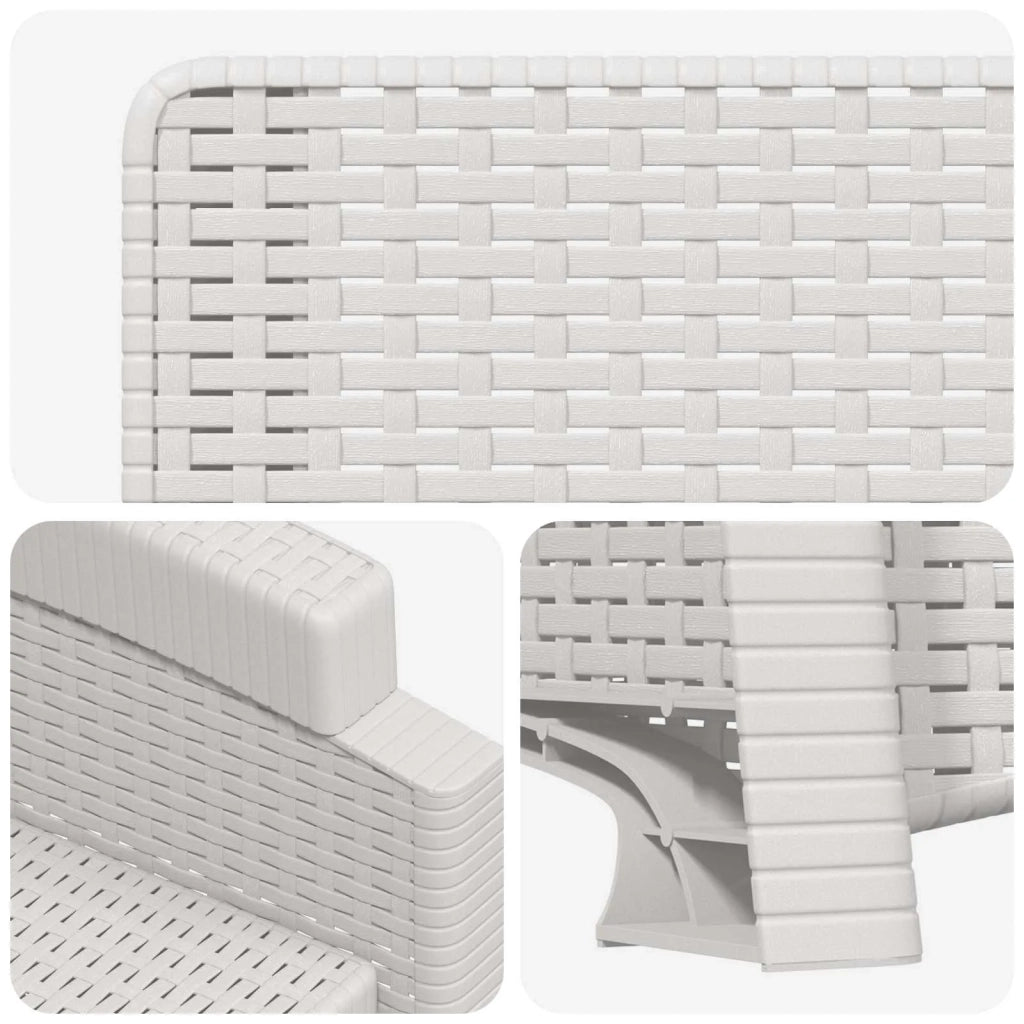 Sedia da giardino reclinabile effetto rattan Bianco PP 8011994
