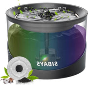 Fontaniera per animali domestici 74oz/2,2 l - Fontanella per gatti - Fontanella automatica per animali domestici - Pompanti acqua silenziosi - Filtro attivo con carbone attivo - Illuminazione LED colorata