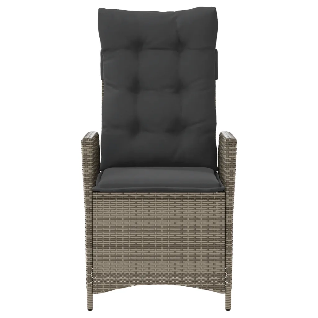 Set da Bistrò 3 pz con Cuscini Grigio in Polyrattan